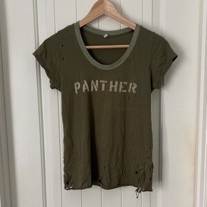 Spell Olive Green Panther Crewneck Tee